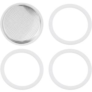12 Cup Moka Pot Gasket And Filter For Stovetop Espresso Coffee Makers, Rubber Seals Gasket For Stove Top Coffee Maker Espresso Machine Replacement Parts