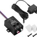 Car Audio Line Output Converter, Includes 3.5mm Jack Port Universal Bass Knob & 2 Channel High to Low Audio Signal Adapter for Adding Amplifier or Subwoofer to Factory Stereo