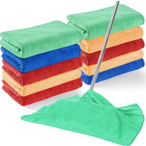10 Pcs Extra Large Microfiber Cloth 30" x 20" Large Floor Microfiber Towel Reusable Washable Free Lint Free Cloth Rag for Squeegee Mop Floor Window Housekeeping (Assorted Color)