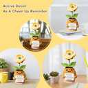 2 x Positive Emotional Support Crochet Corn Poppy Flower Plant  Thank You Appreciation Gift for Women, Men, Mom, Teacher, Coworker, Friend