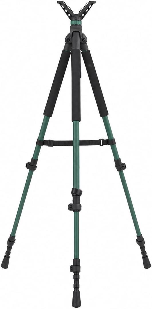 HUNTPAL Hunting Tripod Shooting Stick Gun Rifle Rest, Aluminum Construction
Matte Polishing, Removable 360° Horizontal Swivel and 90° Swing Leg, , Monopod Bipod Tripod 3-N-1, Shooting Stand Support