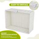 Doorbell Chime Cover Box Only,Special Imitation Rattan Design Door bell Cover Box for Wall inside,Easy Installation Decorative Doorbell Cover Box Plate 7.48"*5.3"*2.75" (White)