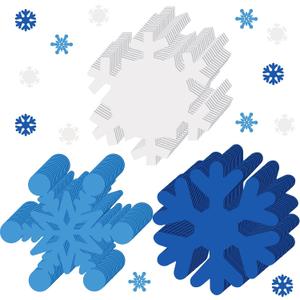 Anglechic 72 Pcs Foam Snowflake Bulk Winter Large 6 Inch Bulletin Board Cutouts Decorative Snowflakes for Crafts DIY Favors(Blue)
