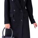 IDEALSANXUN Womens Long Wool Coat Double Breasted Trench Coat Fall Winter Clothes XL