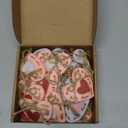 Mindsoft 24 Pcs Valentines Heart Ornaments 2.4 Inch Felt Heart Hanging Decorations for Tree Red Pink White Vase Filler for Valentines Anniversary Wedding Party DIY Crafts