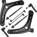 8PCS Front Suspension Lower Control Arms with Ball Joint Kit for Dodge Caliber 2009-2012, for Jeep Compass Patriot 2007-2017 w/Ball Joint Suspension Kit K80258 EV80645 ES800408