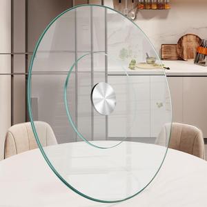 26.7 inch Lazy Susan for Table Top Tempered Glass Rotating Serving Tray for Dining Table, Kitchen Lazy Susan Organizer Spinning Rotating Food Server Party Centerpieces Heavy Duty (68cm / 26.7in)