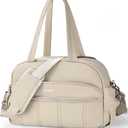 VUUDH Gym Bag for Men & Women 20L Lightweight Soft Duffel Bag - Puffy Quilted Travel Tote with Wet Pocket, 15.6" Laptop Sleeve & Adjustable Shoulder Strap(Camel)