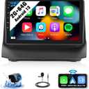 SIXWIN Android Car Stereo for Ford Fiesta 2009-2014 with Wireless CarPlay Android Auto Mirror Link 2G+64G 9 Inch Touchscreen Bluetooth GPS Navigation WiFi FM Backup Camera MIC