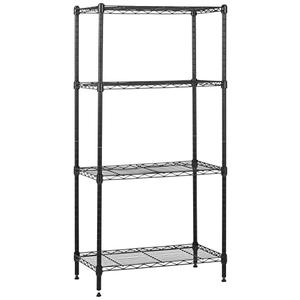 Amazon Basics 4-Shelf Steel Wire Storage Rack, Adjustable, Sturdy, Easy Assembly, 13.4 D x 23.2 W x 48 H in, Black