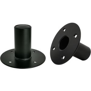 Speaker Stand Top Hat,110x80mm / 4.33"3.15" Metal Speaker Cabinet Pole Mount Adapter, Black Color - 2 Pack