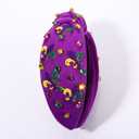 Mardi Gras Headband Accessories for Women Beaded NOLA Fleur De Lis Crown Mask Headband Jeweled Crystal Knotted Hairband Fat Tuesday Carnival Parade Mardi Gras Hair Accessories Outfits (Fleur De Lis 3)