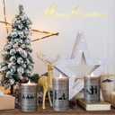 Baquler Nativity Candle Set of 3, Flameless LED Pillar Candles with Christian Hymn Sheet, Battery Operated Christmas Candles for Home, Church, Religious Holiday Table Decorations (4.9'', 5.9'')