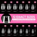 UNA GELLA Short Coffin Nail Tips: 216pcs Short Coffin Press on Nails Pre-shape Gel Nail Tips for Full Cover Acrylic Nails False Nails For Nail Extension Home DIY Salon 12 Sizes Gelly Tips