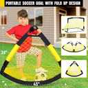Soccer Goal, Kids Soccer Goals for Backyard Set, 2 Pack of Portable Pop Up Soccer Net with Soccer Ball, Cones, Complete Training Equipment for Youth, Toddler Outdoor Sports Games