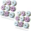 Donut Wall, 2 Pack Acrylic Donut Stands for Dessert Table, 12 x 10 Inches, Perfect for Birthday, Wedding, Baby Shower, Christmas