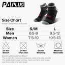 PAPLUS Compression Socks for Men & Women, 2/4/6 Pairs Ankle Running Socks with Arch Support, Ankle Support, Plantar Fasciitis (Black, XL)