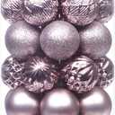 Sea Team 41-Pack Christmas Ball Ornaments with Strings, 60mm/2.36-Inch Small Size Baubles, Shatterproof Plastic Christmas Bulbs, Hanging Decorations for Xmas Tree, Holiday, Wedding, Party, Rose Tan
