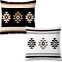 ROXMART Boho Western Aztec Pillow Covers 18x18, Western Room Decor, Rustic Black and White Southwestern Aztec Decorative Pillow Covers for Couch Sofa Bedroom Living Room Home, Set of 2