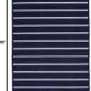 Garland Rug Avery Striped Navy Blue / White 3 Ft 6 In X 5 Ft Rug Non-Slip, Soft, Stain-Resistant Ideal For Living Rooms & Hallways, Stylish & Durable For High-Traffic Areas
