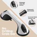 ABLECARE 2 Pack 12 Inch Elderly Heavy Duty Shower Handle, Seniors Grab Bars for Bathtubs, Suction Cup Removable Handrails, Safety Bathroom Grip for Handicap (Black and White)