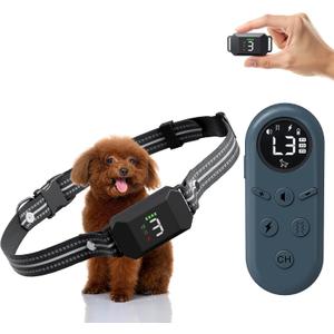 Shock Collar for Small Dogs, Dog Training Collar with Remote for Small & Medium Dogs 5-30lbs, Waterproof, Rechargeable, 1300ft Range, Collar with Beep, Vibration, Safe Shock (Black)