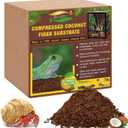 ZeeDix 10LB Compressed Coconut Fiber Substrate, 100% Organic Coco Coir Fiber Brick Husk Substrate Bedding for Reptiles, Geckos, Lizards, Tortoises, Ball Python, Frogs