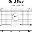 Sink Bottom Grid 27-1/2" x 14-1/4", Centered Drain with Corner Radius 3-1/2",Sink Rack for Bottom of Sink Grid Accessoriesfor Single Bowl Sinks