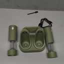 CIRCLE JOY Electric Salt and Pepper Grinder Set Automatic Salt and Pepper Grinder Set with Easy-to-Carry Charging Base and LED Light, USB Rechargeable, Upgrade External Adjustable Coarseness, Green