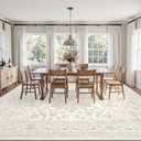 Luxturiy 8x10 Area Rugs Living Room: Bedroom Washable Carpet Beige White