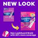 Tampax Radiant Tampons for Women, with LeakGuard Braid, Super Absorbency, Unscented, 84 Count (3 Packs of 28)