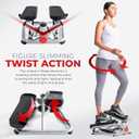 Sunny Health & Fitness Twist Steppers with Resistance Bands, Compact Mini Stair Step Machines for Low-Impact Home Cardio Workouts