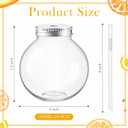 FillTouch 12 Sets 17 oz Plastic Fish Bowls with Straws and Lids Clear Reusable Fishbowl Cups for Drinks Spherical Bulb Cups for Birthday Competition Sport Summer Party Supplies, 2 Types of Lids