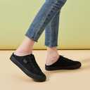 BENPAO Women's Slip on Sneakers Canvas Slip ons Shoes Fashion Comfortable Mules Womens Non Slip Loafers Casual Backless Shoes (Black, Size 8/39)