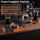 8 PCS Espresso Accessories Kit, 51mm Espresso Tamper Kit Coffee Tamper Set with Coffee Distributor, Espresso Tamping Station, WDT Tool, Dosing Funnel, Fits Delonghi 51mm Portafilter