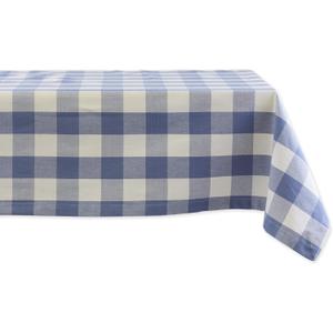DII Buffalo Check Collection, Classic Farmhouse Tablecloth, 60 x 104, Stonewash Blue