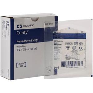 Sterile Curity Oil Emulsion Non-Adhering Dressing Gauze 3 X 3" 6112 bx/50