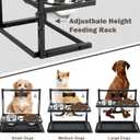 Elevated Dog Bowls with Slow Feeder for Large Dogs Adjustable Raised Stand with 2 Stainless Steel Bowls & Spill-Proof Mat, Non-Slip Dog Feeder for Large & Medium Dogs (Black)