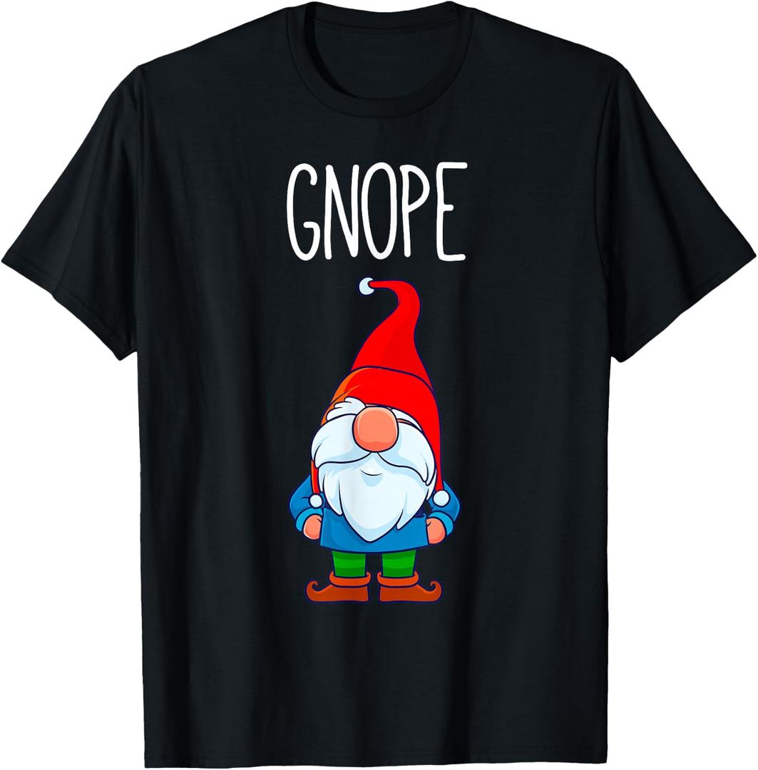 Gnome Tomte Garden Gnome Gift Funny Nope T-Shirt (Gray, XXL)