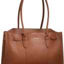 LOVEVOOK Laptop Tote Bag for Women, 15.6 Inch Waterproof Leather Computer Work Purse with Zipper for Teacher & Travel