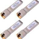 4PACK 10G SFP+ to RJ45 Copper Module, High-Speed 10GBase-T Transceiver, 10Gb SFP+ Ethernet CAT.6a/7 up to 30 Meters, Compatible with Cisco,Ubiquiti,Netgear,D-Link,TP-Link,Mikrotik,Unifi and more