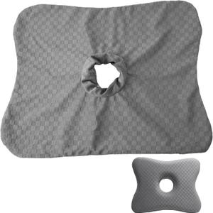 Pillowcase for Single Hole Ear Pillow -Soft and Skin-Friendly Premium Cotton Pillowcase (1pc Light Grey Pillowcase)