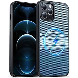 AMILIFECASES Magnetic for iPhone 12 Pro Max Case, Anti-Scratch Carbon Fiber Texture-Compatible with MagSafe - Military Grade Drop Protection - Slim Shockproof Phone Cover 6.7", Camo Blue