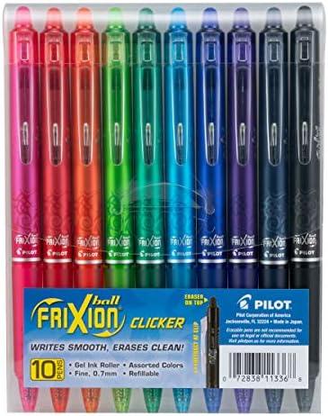 Pilot FriXion Erasable Gel Pens, Fine Point 0.7 mm Erasable Pens, Pack of 7 Assorted Colors