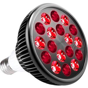 wolezek Red Light Therapy Bulb, 18 LEDs Red Light for Body and Face with 660nm and 850nm Near-Infrared Combo Wavelength, Infrared Light Therapy Lamp Device for Skin Care Pain Relief (Only Bulb) (Red - Bulb)