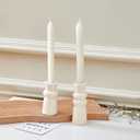 Denique Ceramic Candle Holders Set of 2, Creative Modern Knot Candlestick Holder Set, Table Centerpiece Taper Candle Holders Desktop Decoration for Home Decor, Wedding, Dinning, Party (Cream)