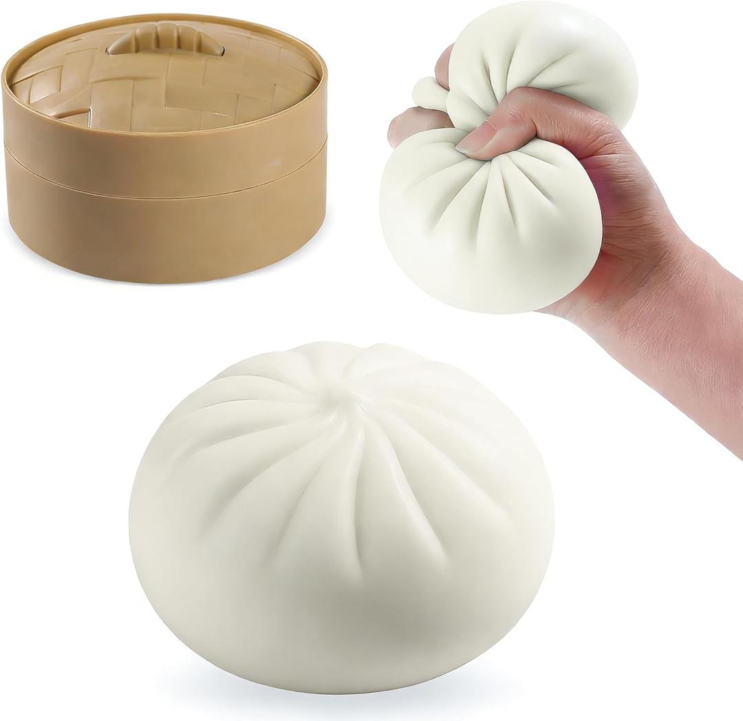 Squishy Dumpling Mystery Box - Stress Relief Fidget Toy, Easter Basket Stuffers for Kids Teens Adults, Sensory Anxiety Relief Squeeze Toys for Boys and Girls, Dumpling Squishy Toy Gifts
