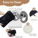 Car Seat for Large Size Dog, Booster Seat for Dogs Under 55 lbs or 2 Small Dogs, Soft Car Dog Bed Filling in Thick Memory Foam with 2 Safety Leashes and Storage Pocket (Black)