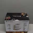 West Bend Timeless 2-Slice Toaster with 7 Browning Levels, Bagel/Waffle/Defrost Settings, High-Lift Lever, Anti-Jam, Easy-Clean Crumb Tray, 2-Slice, White/Gold