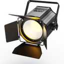 Stage Lights with Barn Doors, 200W COB LED Par Can Lights Spotlights, 2 in 1 Cool White & Warm White DMX512 Sound Activated Uplights for Events Parties Wedding Theater Church Concert Dance (1Pc)